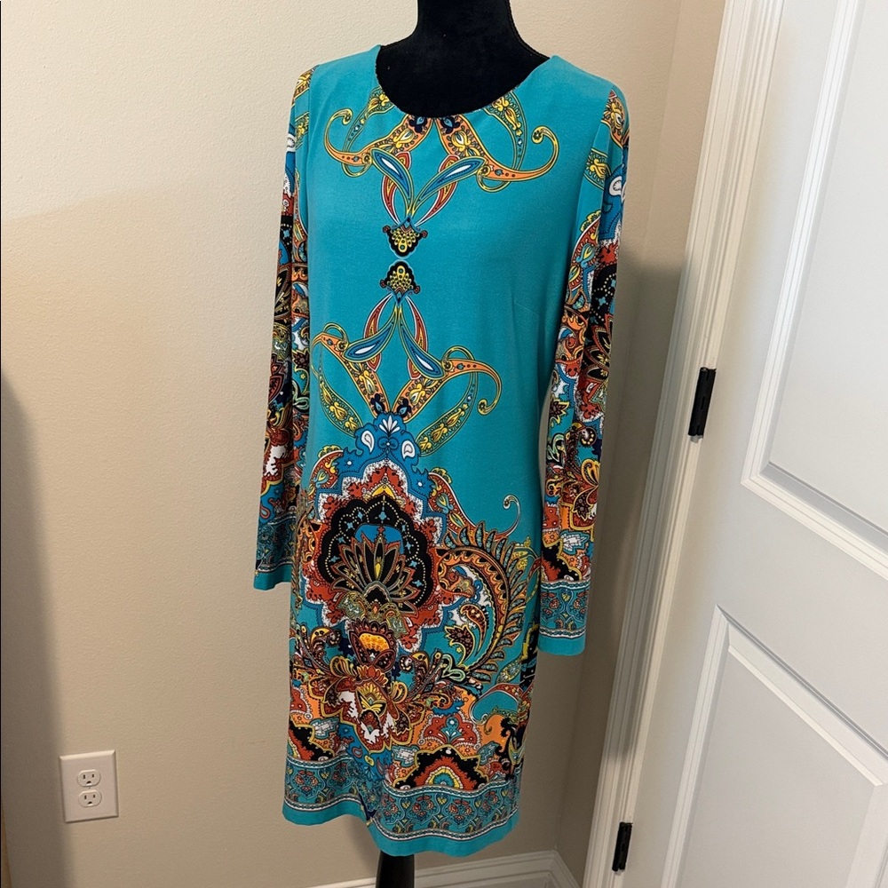 I.N. Studio Turquoise Paisley Dress